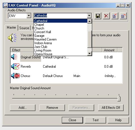 EAX Contsol Panel